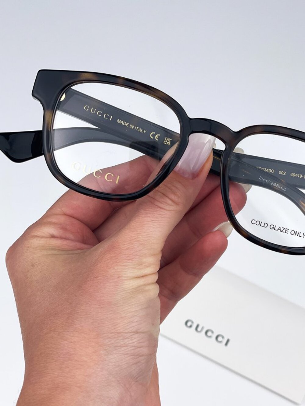 GUCCI GG1343O 002 DARK HAVANA ROUNDED SQUARE UNISEX EYEGLASSES